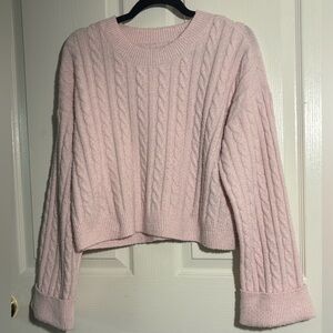 Hollister Light Pink Cable Knit Sweater